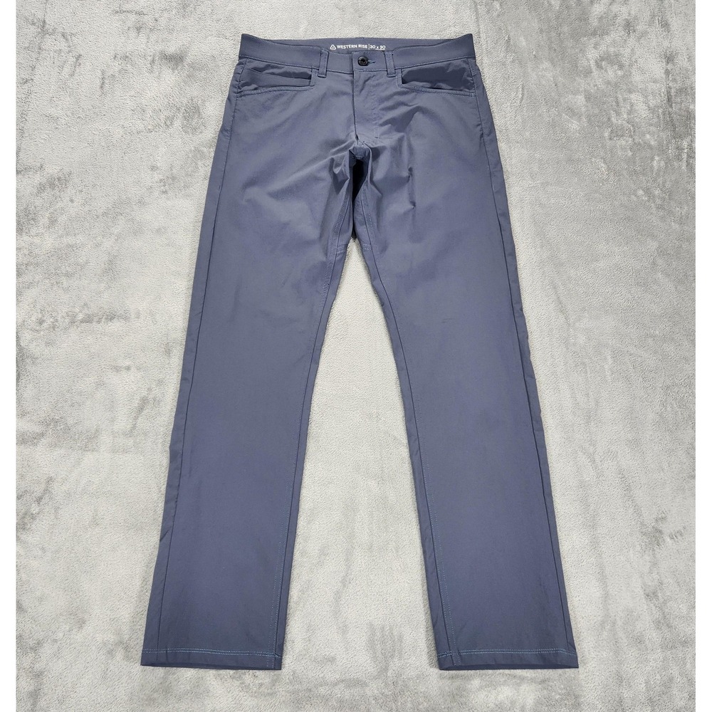 Western Rise Pants Mens 30x30 Blue Evolution Pant Travel 2-Way Stretch Nylon